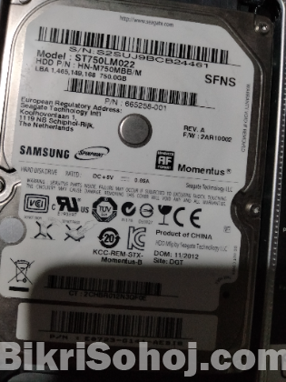 Samsung 750 gb হাড ডিক্স বিক্রয় করা হবো